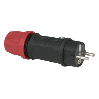 PCE Solid Rubber Connector Male PCE, Red, Dual Earth, IP44