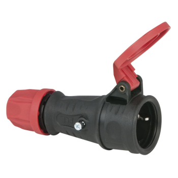 PCE Solid Rubber Connector Female PCE, Red, IP44